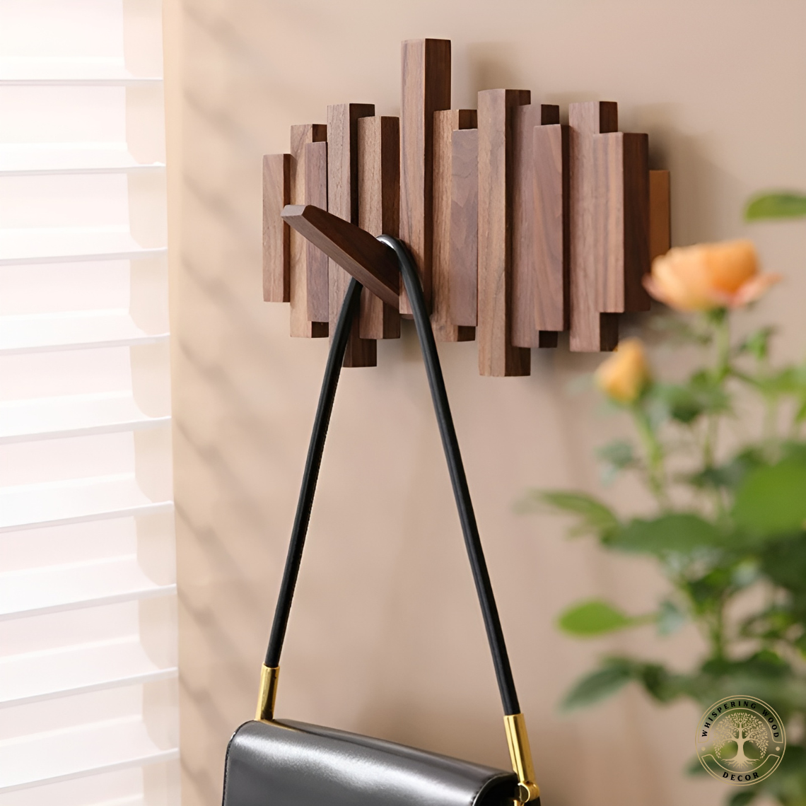 Irregular Natural Wood Wall-Mounted Hanger