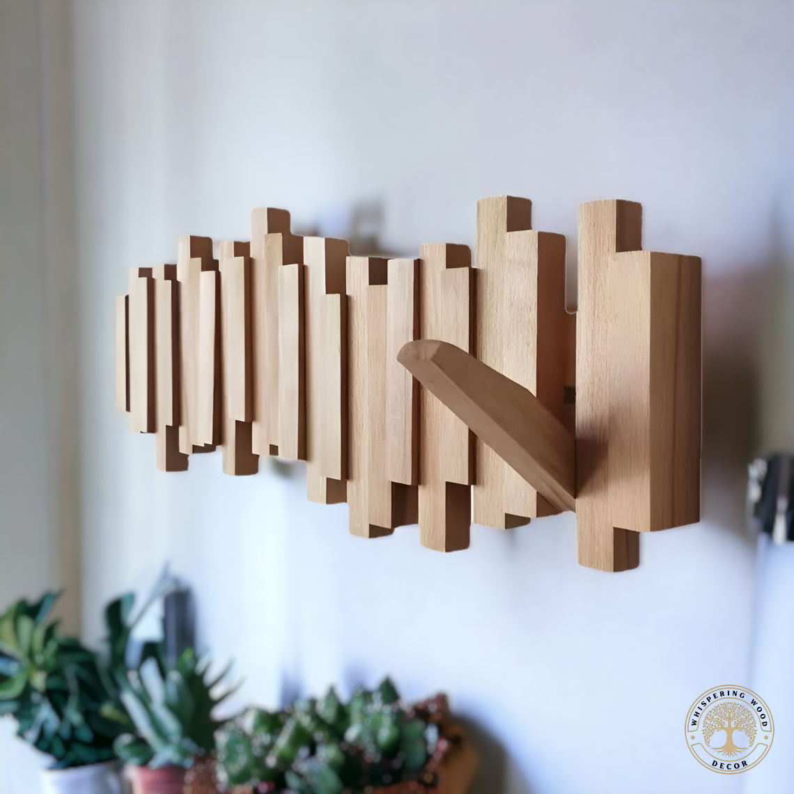 Irregular Natural Wood Wall-Mounted Hanger