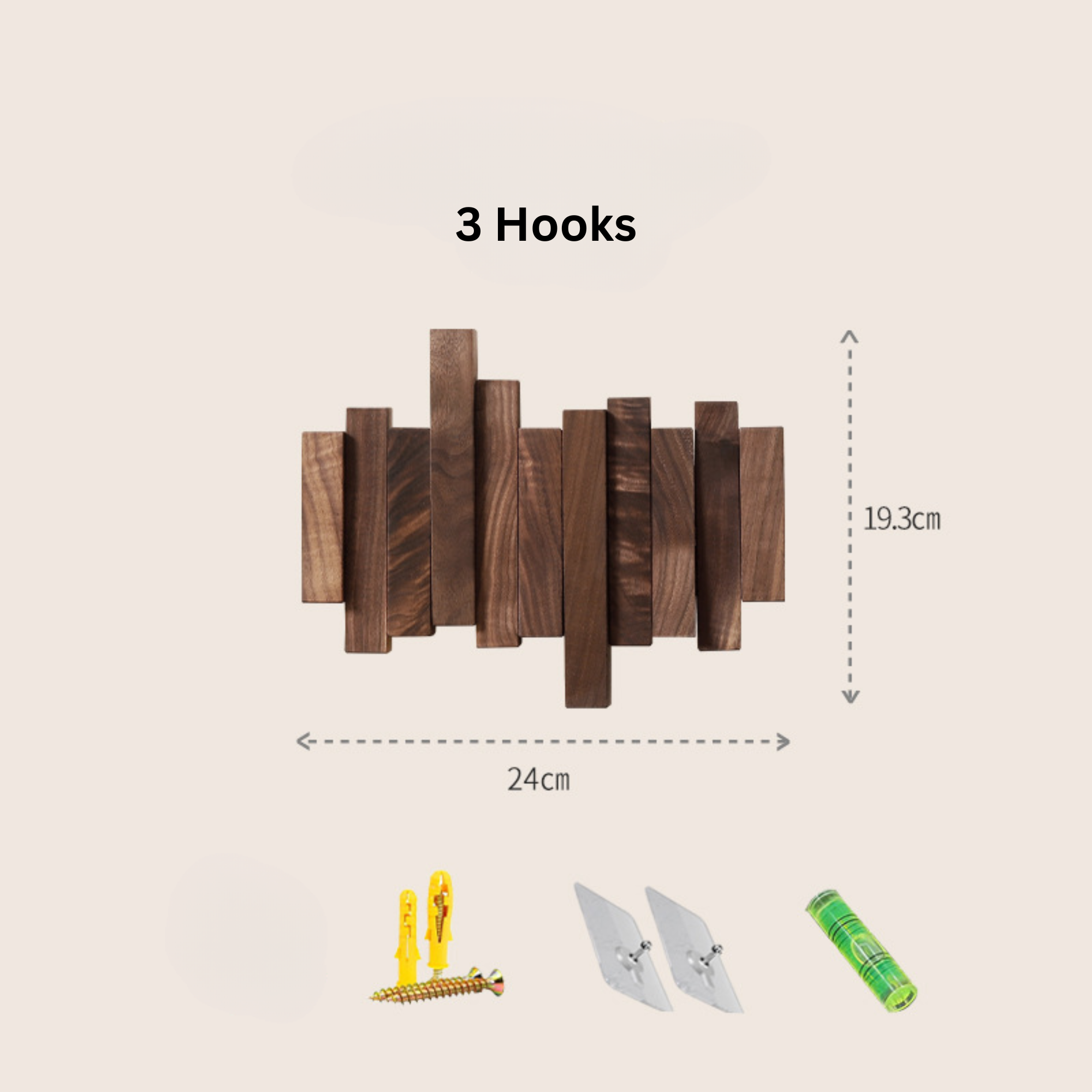 Irregular Natural Wood Wall-Mounted Hanger